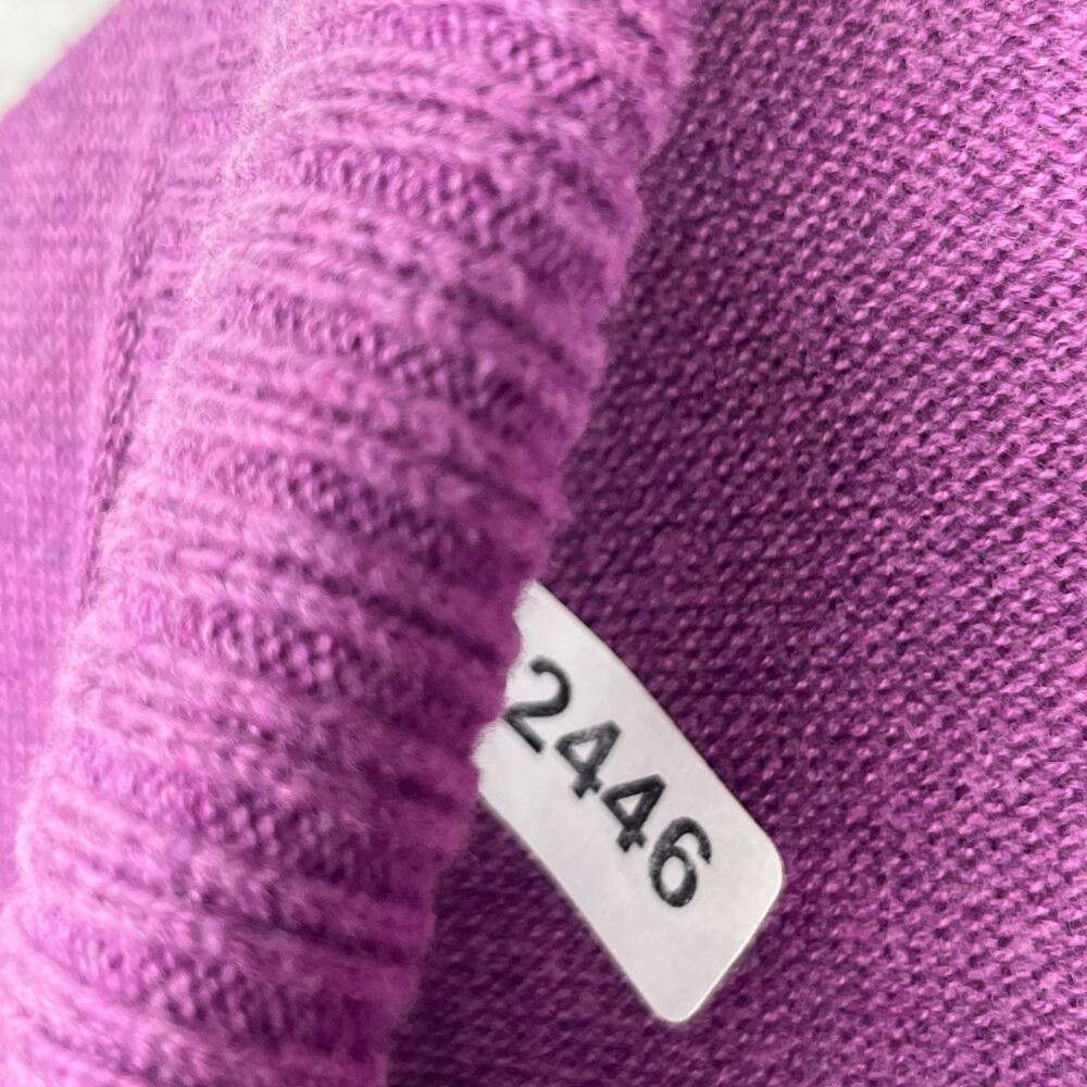 EILEEN FISHER Sweater S Organic Cotton Cardigan Open Front 3/4 Sleeve Purple - Picture 15 of 15